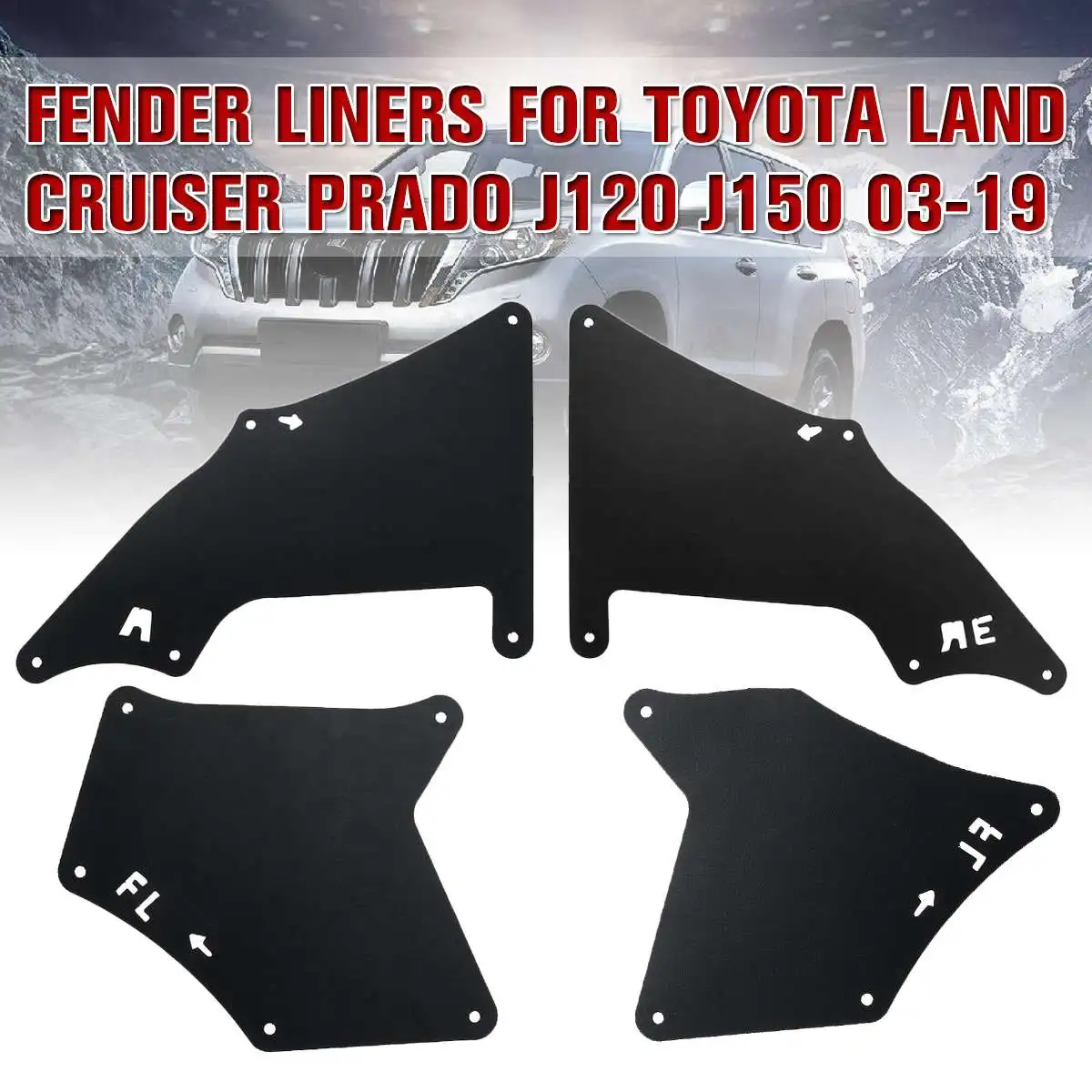 4 шт. спереди и сзади автомобиля брызговик s для Toyota Land Cruiser Prado 2003-09 брызговики брызговик крыло брызговиков