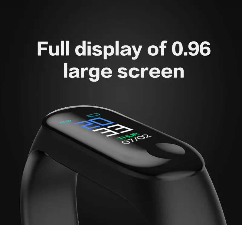 Смарт браслет M3 Plus с Bluetooth пульсометром тонометром фитнес трекером