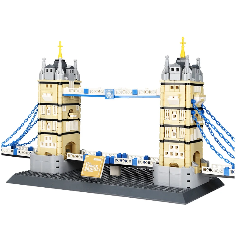 

Wange 4219 969PCS Architecture Landmark Tower Bridge of London Building Blocks Construction Brick DIY Kids Toys For children