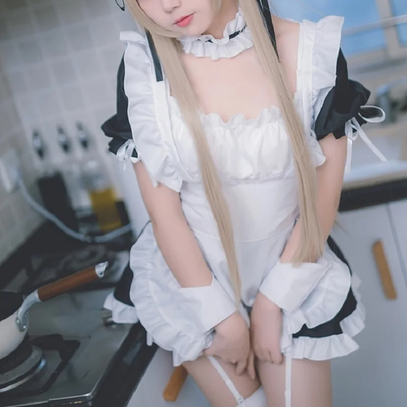 Аниме Yosuga no Sora маскарадный костюм Kasugano горничной фартук платье женская униформа