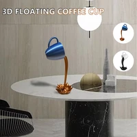 3d resin coffee cup floating splashing coffee cup sculpture kitchen decoration magic splashing creative desktop home decoration