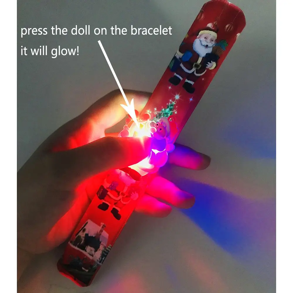 1 шт. Рождественский светодиодный светильник светящийся браслет на запястье
