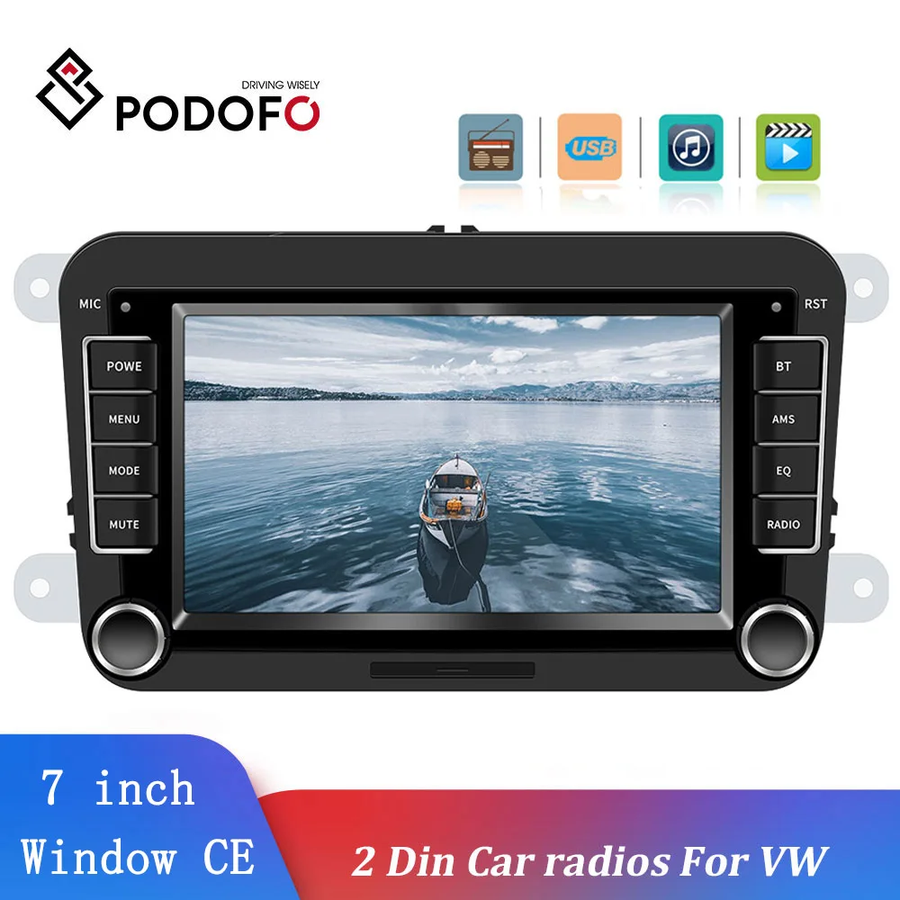Автомагнитола Podofo мультимедийный плеер 2 din с 7 &quotэкраном Bluetooth MP5 для гольфа Polo Skoda