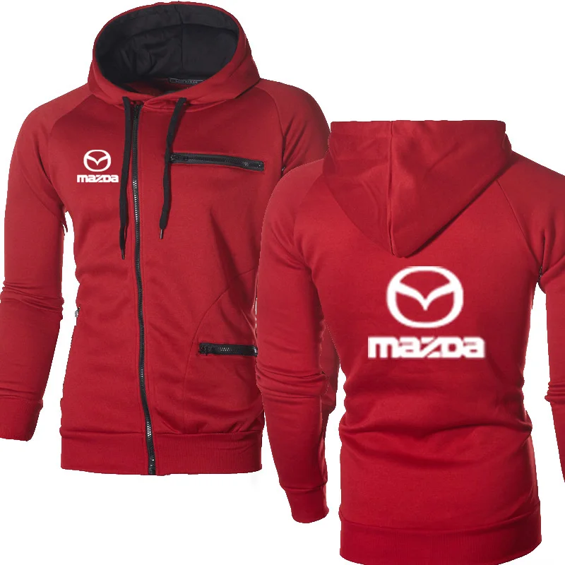 Мужские толстовки для автомобилей Mazda с принтом логотипа Повседневная Хип-Хоп Толстовка Harajuku Флисовая теплая толстовка с капюшоном мужская молния куртка одежда