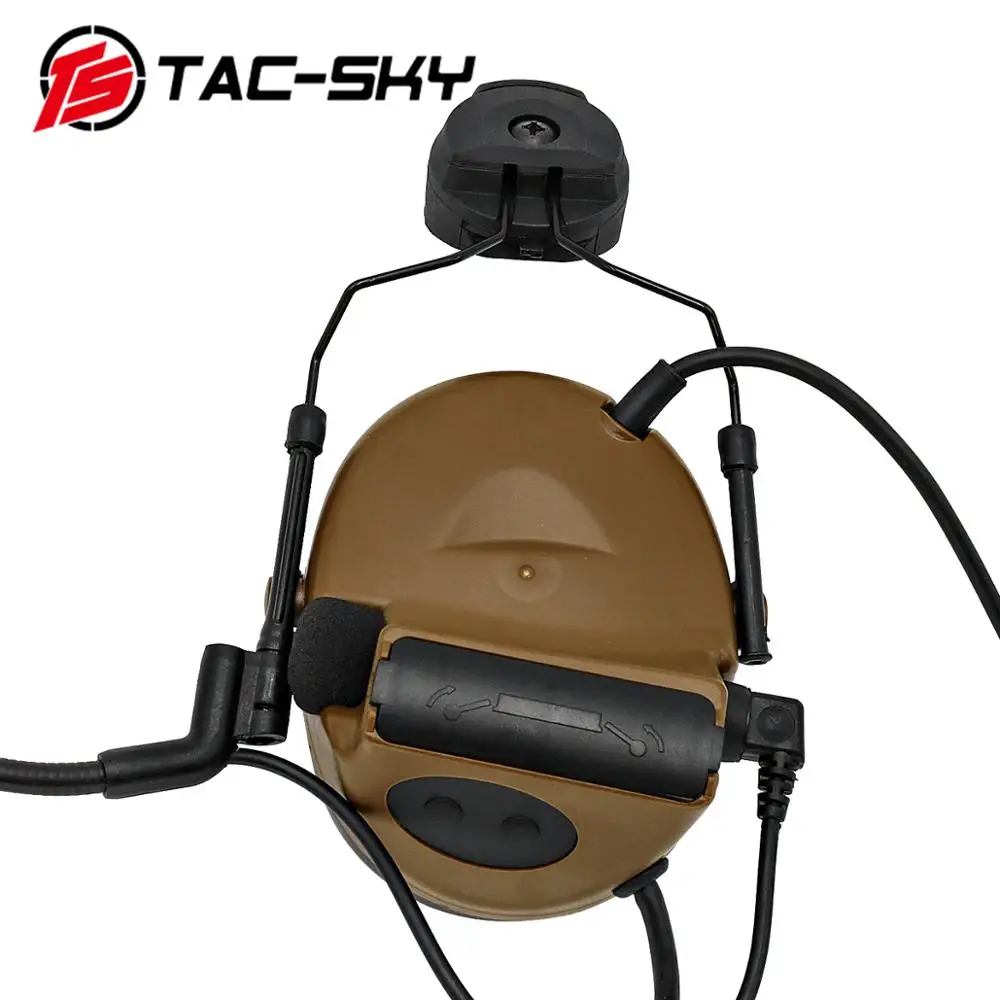 TAC-SKY COMTAC II helmet bracket silicone earmuffs hearing defense noise reduction pickup military shooting tactical headset CB
