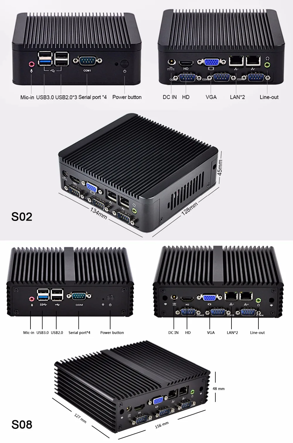 KANSUNG безвентиляторный мини-ПК Bay Trail j1900 4 ядра 2NIC 4 COM бег 24/7 промышленный компьютер Barebone Системы мини ПК 12V