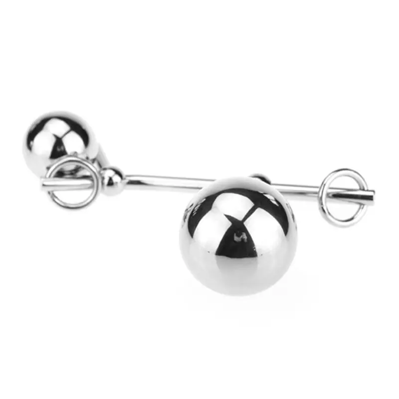 Анальная пробка с двойным шариком для женщин из нержавеющей стали пояса