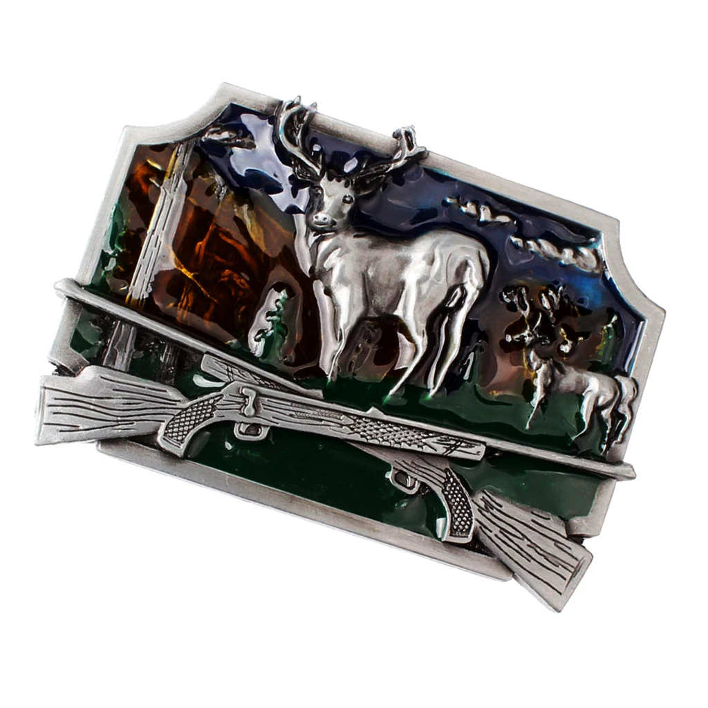 

Novelty Zinc Alloy Vintage Western Belt Buckle Antler Deer Buckle Metal Men