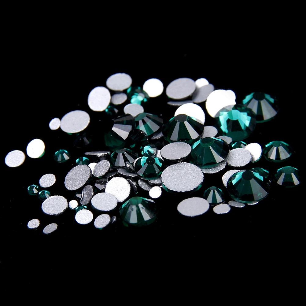 Emerald Non Hotfix Glass Rhinestones SS3-SS34 And Mixed Sizes Flatback Glue On Strass Diamonds DIY Crafts Garments Accessories | Красота и