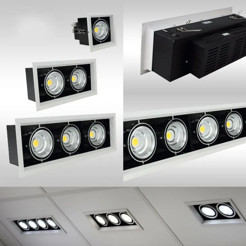 

New Square Dimmable Recessed COB LED Downlights 10W 20W 30W LED Ceiling Lamps AC85-265V LED Ceiling Spot Lights Indoor Lighting