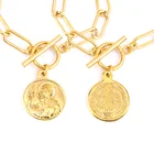 Женское и мужское ожерелье с медалью Святого Бенедикта из католической стали