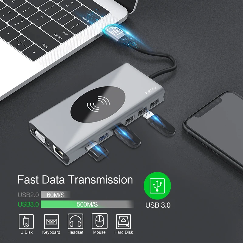 USB C-хаб на 4K HDMI RJ45 SD/TF мультипорт 3 0 адаптер быстрой зарядки Type-C 1 для Lenovo ThinkPad T14s E15