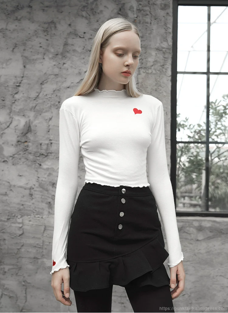 Панк рейв Девушка Кнопка Fly Falbala мини юбки Повседневная модная черная женская