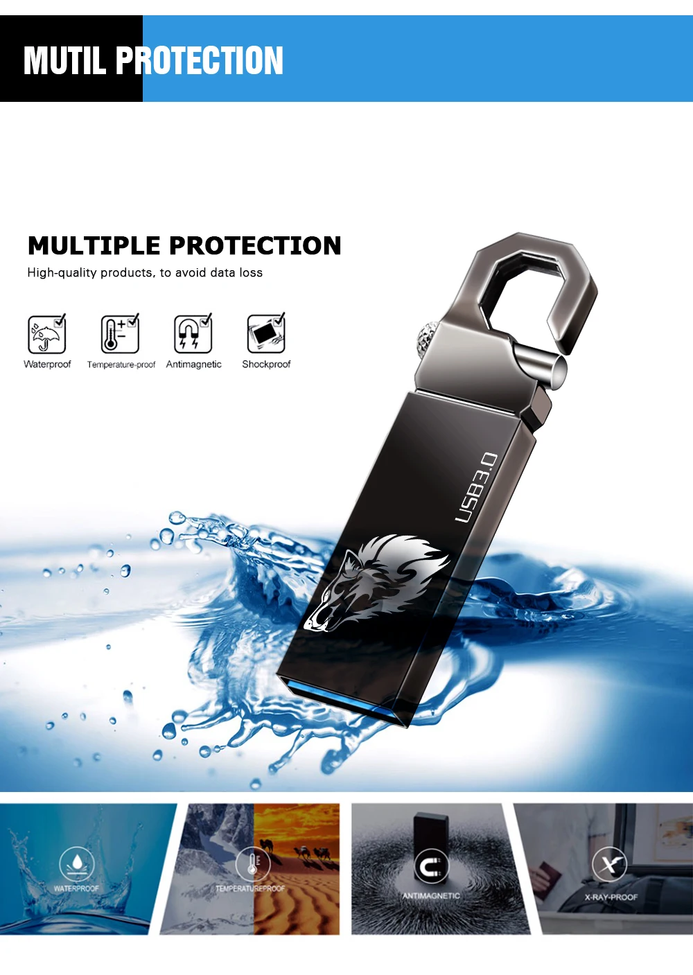 USB 3,0 Флешка 8 ГБ 16 ГБ 32 ГБ USB флеш-накопитель водонепроницаемый 64 Гб 128 ГБ Флешка usb 3,0 флешка