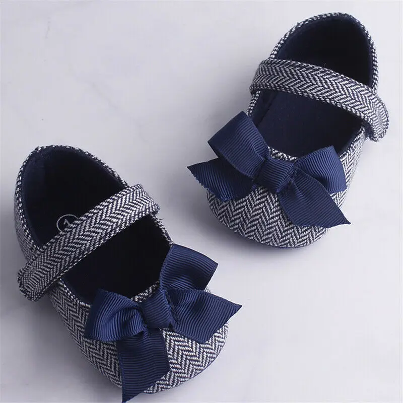 

Hot Toddler Girl Crib Shoes Newborn Baby Bowknot Soft Sole Prewalker Sneakers Cute Canvas First Walkers Summer 0-18M