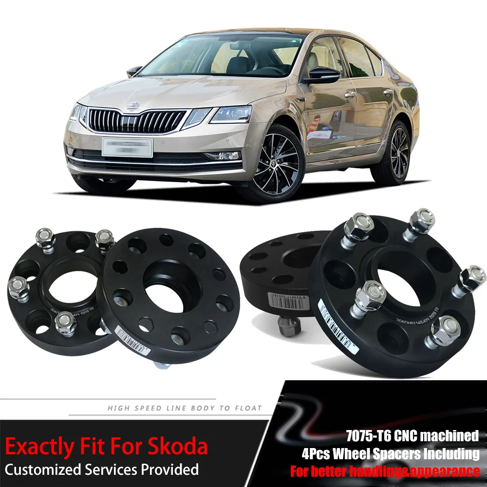

Teeze 4pcs 5X112 57.1CB 25mm Thick Hubcenteric Black Color Wheel Spacer Adapters For Skoda Octavia/Superb