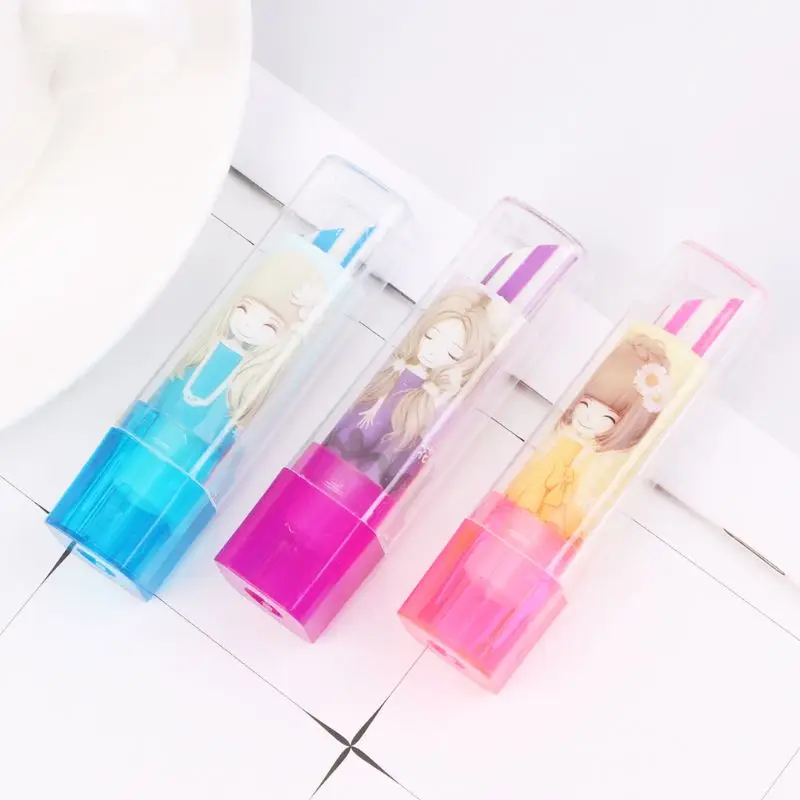 

16FB Colorful Cute Rotary Lipstick Rubber Eraser Student Stationery Pencil Kids Students Gift