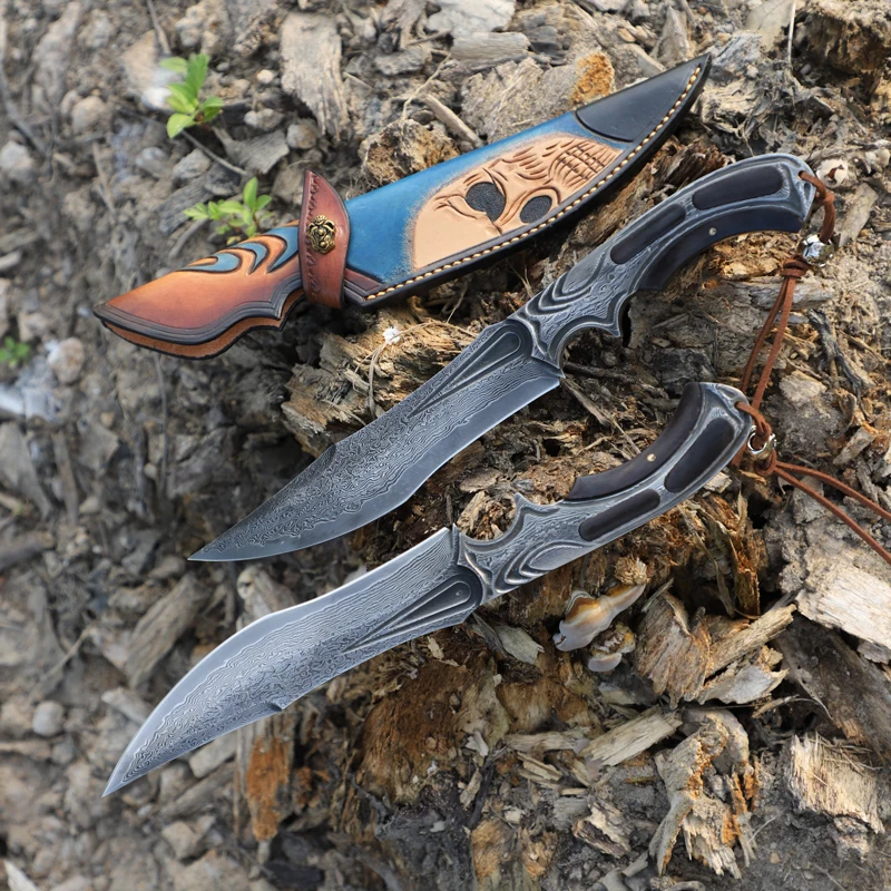 Японский нож ALVELY из дамасской стали ручной работы тактический боевой охотничий с