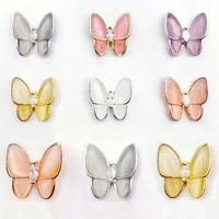 3d big opal bow nail art decorations alloy butterfly 10pcslot zircon rhinestones sticker jewelry metal nail charms accessories