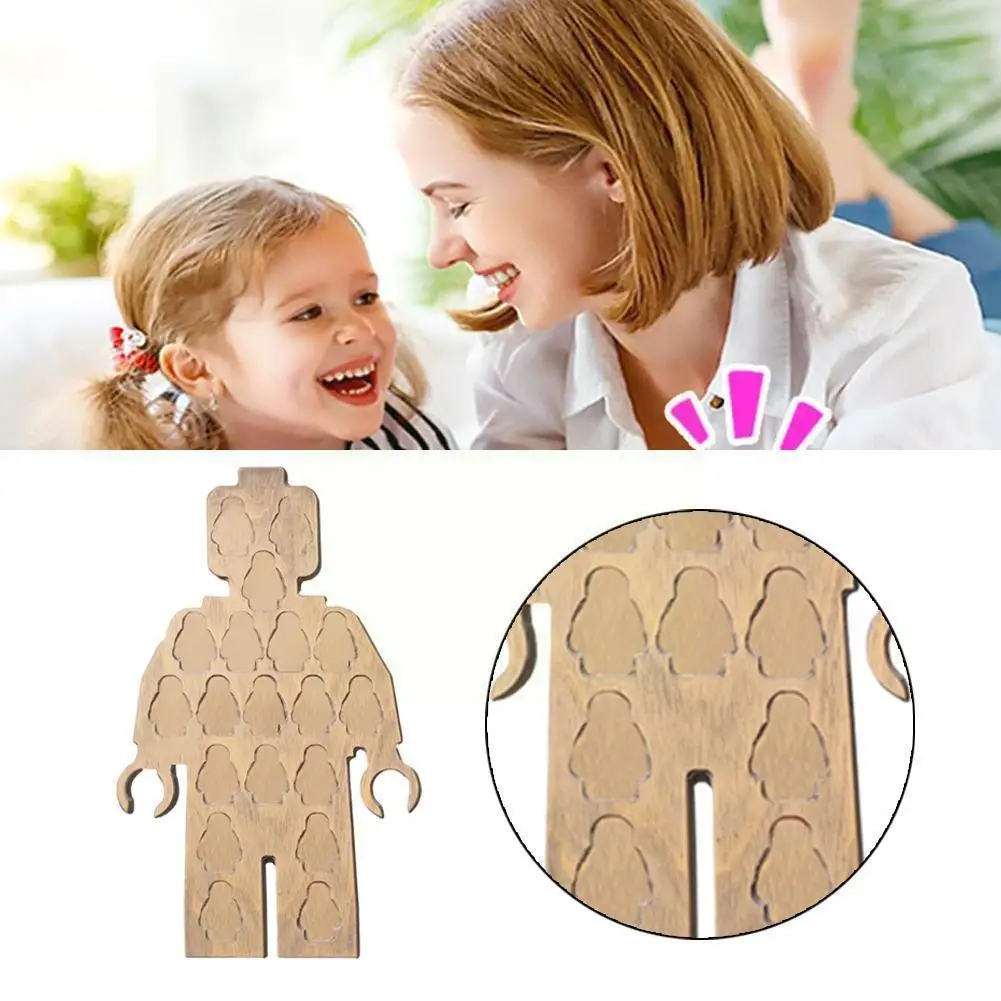 

Деревянная полка для хранения игрушек Fuuny в форме робота, полка для хранения игрушек для детского сада, украшение «сделай сам», Рождественск...