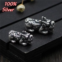 925 silver color retro jewelry mens and women jewelry beads pure silver brave troops beads diy handmade accessories wholesale