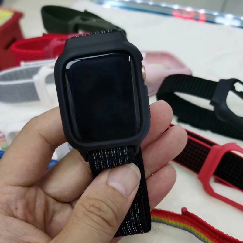 Спортивный бесшовный ремешок для наручных часов apple watch Series 5 4 3 2 1 ремень 44/40 мм 42 38