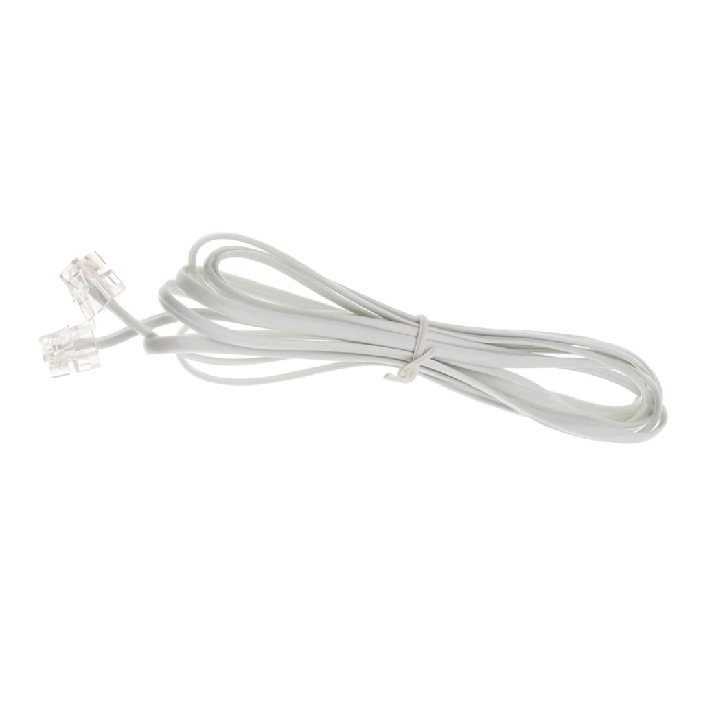 

10ft Phone Telephone Cord RJ11 6P2C Connector Plug Cable for Landline Telephone, White
