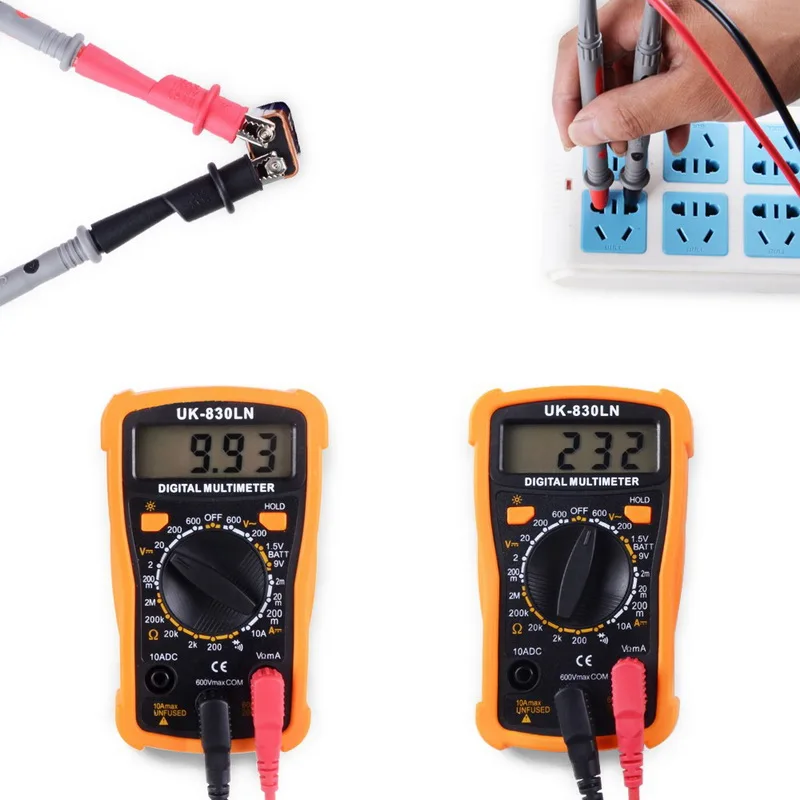 UK 830LN цифровой мультиметр тестер ЖК дисплей электрик ручной AC/DC измеритель