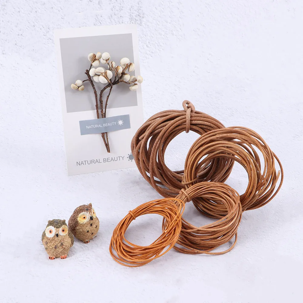 Шнур из натуральной кожи 5 метров диаметр 1/1 5/2/3 мм|Ювелирная фурнитура и