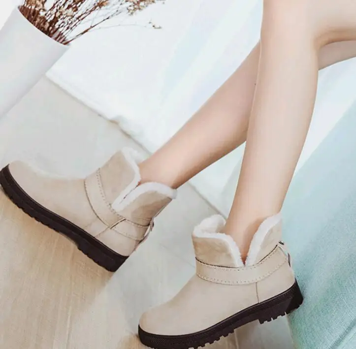 

Women Boots Lace Up Fur Ankle Boots Fashion Winter Snow Boots Female Botas Femininas jkm89