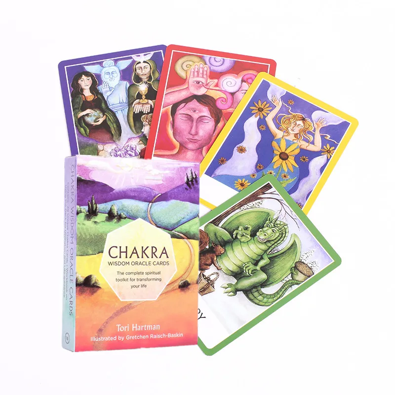 Симпатичная чакра WisdomTarot английские карты с изображением ораклов набор для