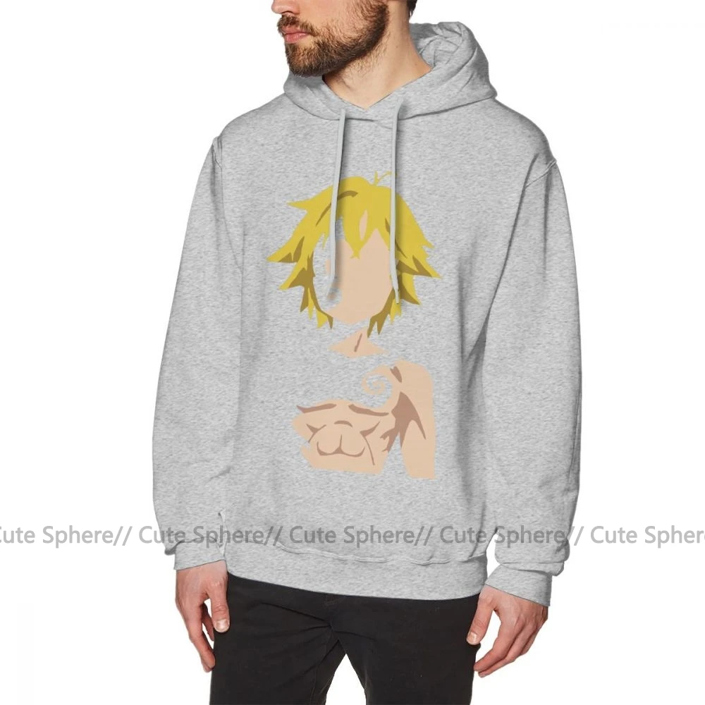 Толстовка с капюшоном Seven Deadly Sins Meliodas, хлопковый Повседневный пуловер с капюшоном, мужская толстовка с длинным рукавом, свободные толстовки XXL, Осенние белые толстовки