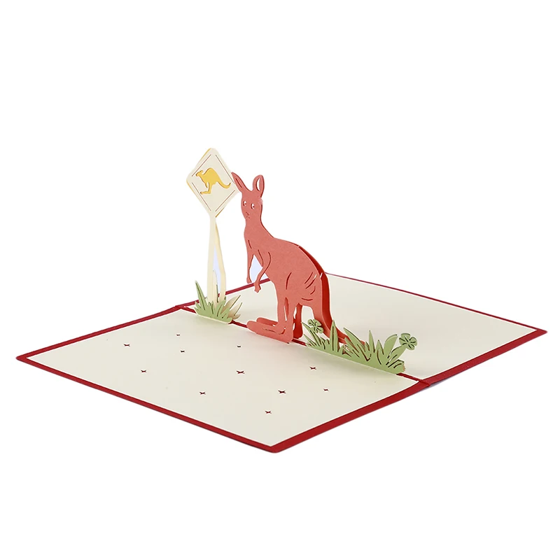 3D лазерная резка ручной работы мультфильм кенгуру Детские бумажные