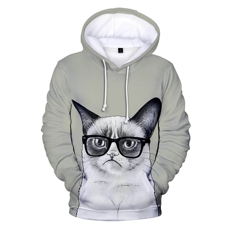 

Cartoon Cat Hoodie 3D Men Sweatshirt Women Fashion Long Sleeve Hoodies Pullover Autumn New 2021 Clothing Boys Children Hoodies