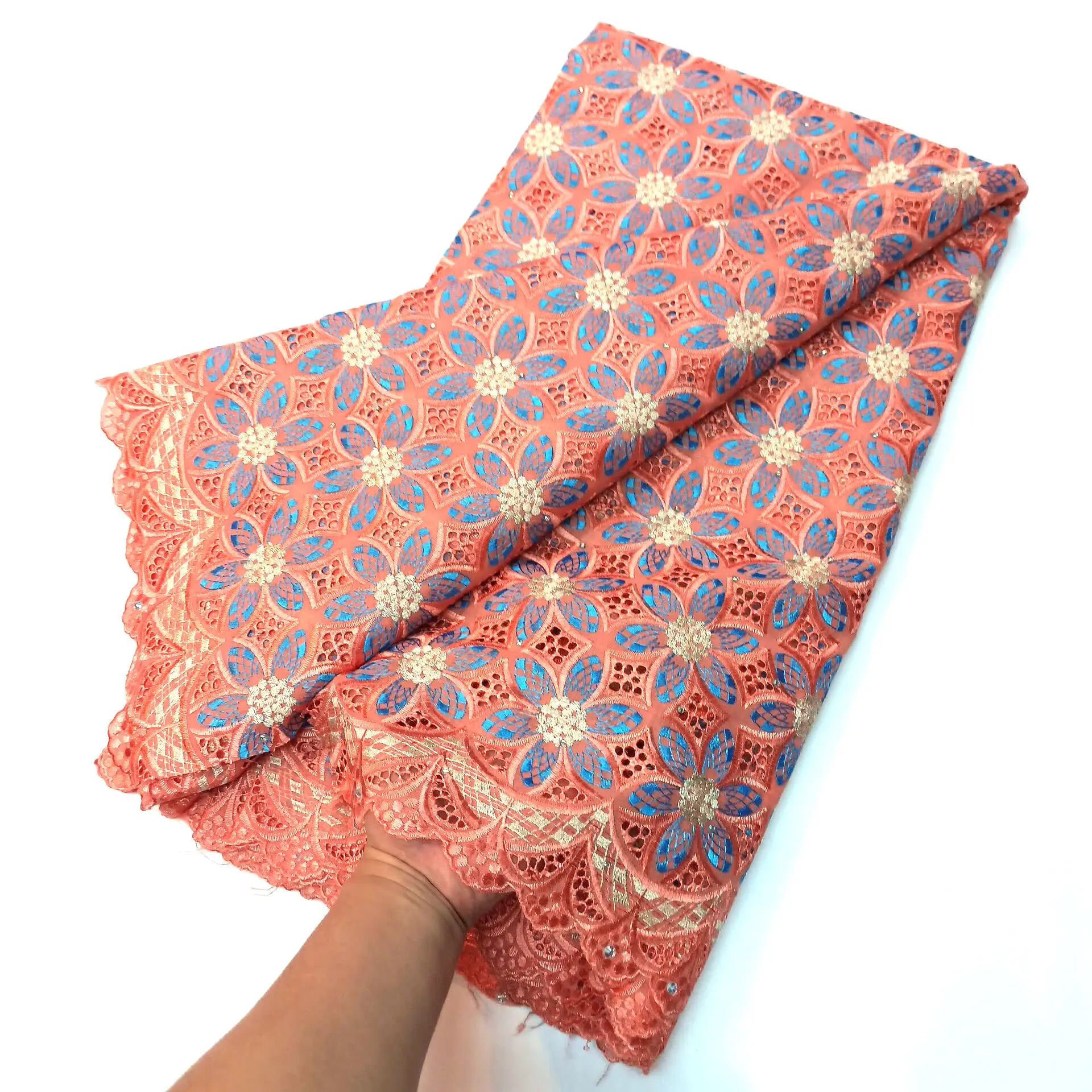 Высококачественная швейцарская вуаль кружева 5 ярдов африканская