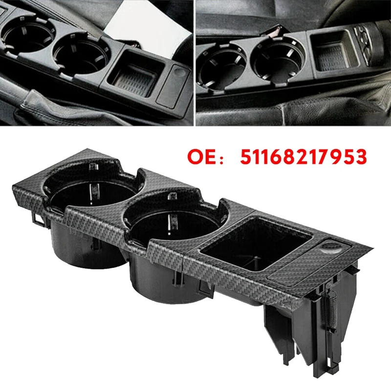 51168217953 for bmw 3 series e46 318i 320i 98 06 carbon fiber center console water cup holder coin storage box free global shipping