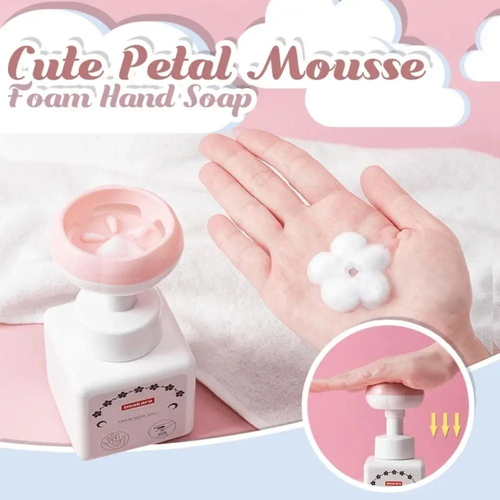 

Cute Petal Mousse Foam Hand Soap Foam type children's household petal student press bottle shape portable baby D6G7