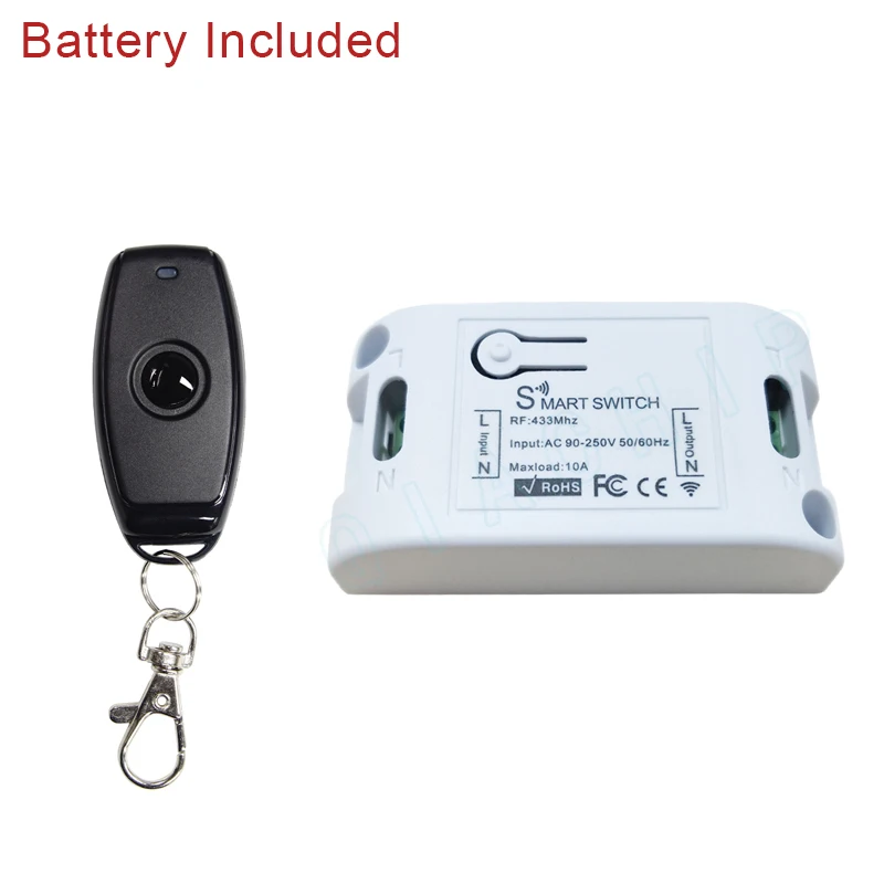 1 RC and 1 receiver QIACHIP Универсальный Беспроводной 433 MHz AC 110 V 220 V 1 CH дистанционного Управление переключатель ВЧ реле Модуль приемника для свет открывания двери гаража - Цвет: 1 RC and 1 receiver
