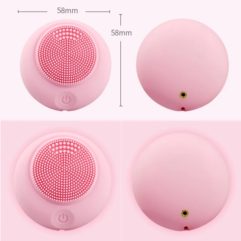 rechargeable Новая электрическая Очищающая щетка для лица, силиконовая звуковая вибрация, мини очиститель, Глубокая Чистка Пор, массаж кожи, щетка для мытья лица - Цвет: rechargeable