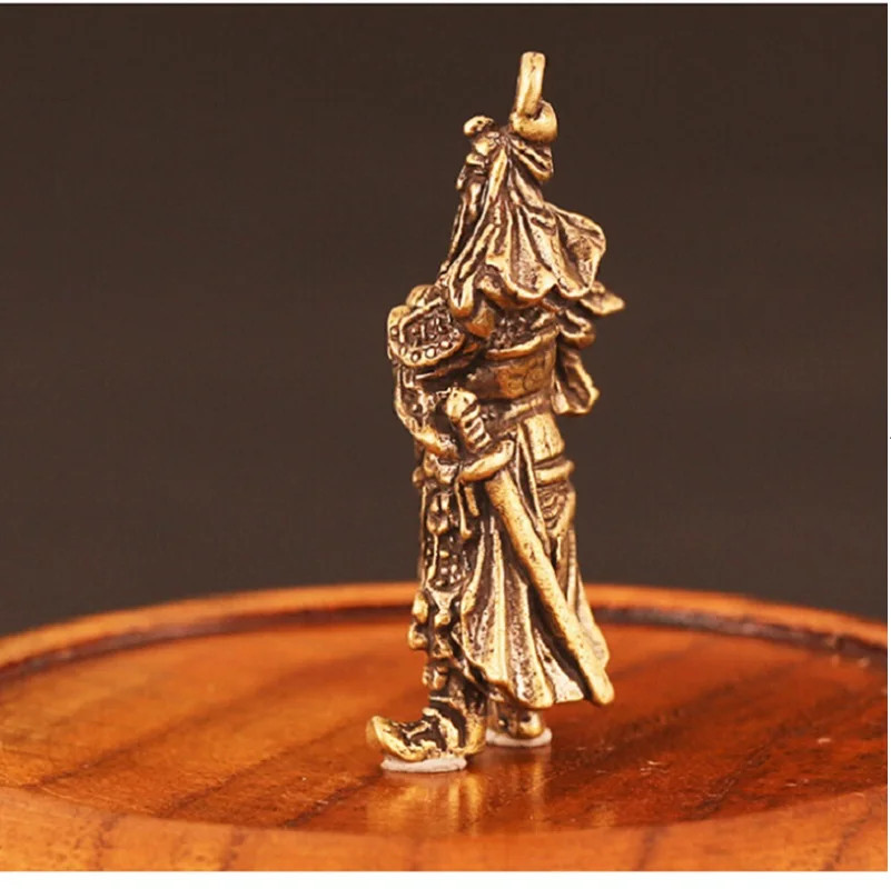 

Guan Gong Decoration Retro Chinese Copper God Of Wealth Pure Copper 18*16*40mm Stable Antique Craft Figure Table Decor