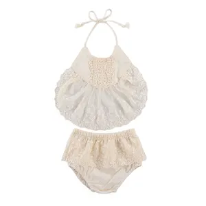 FOCUSNORMкомплекты одежды для новорожденных девочек кружевной жилет без рукавов с цветочным принтом топы + шорты, брюки комплект из 2 предметов на возраст от 0 до 24 месяцев