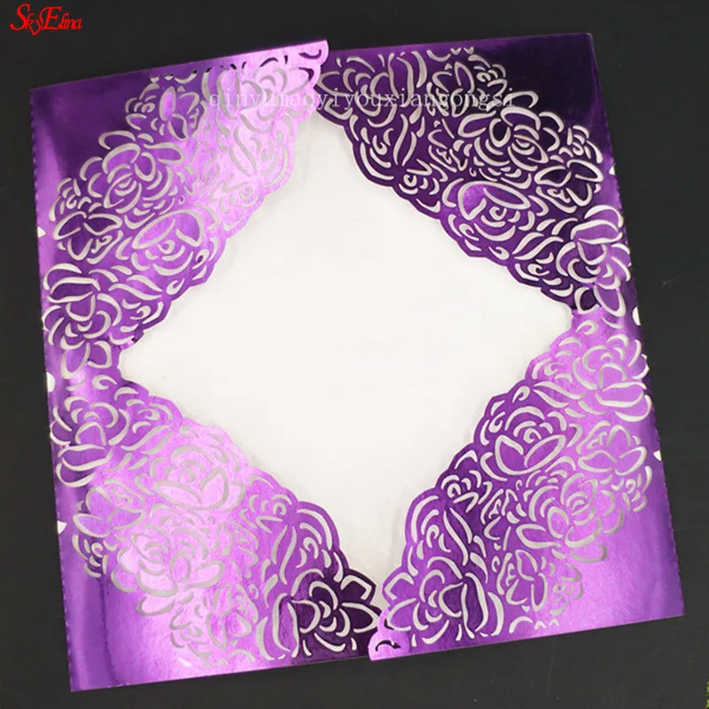 10 шт./лот квадратный полый цветок модная лазерная резка свадебная