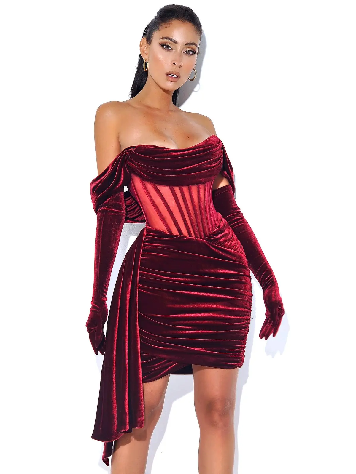 

High Quality Blue Wine Green Off The Shoulder Homecoming Bodycon Velvet Dress Elegant Evening Party Dress Vestidos