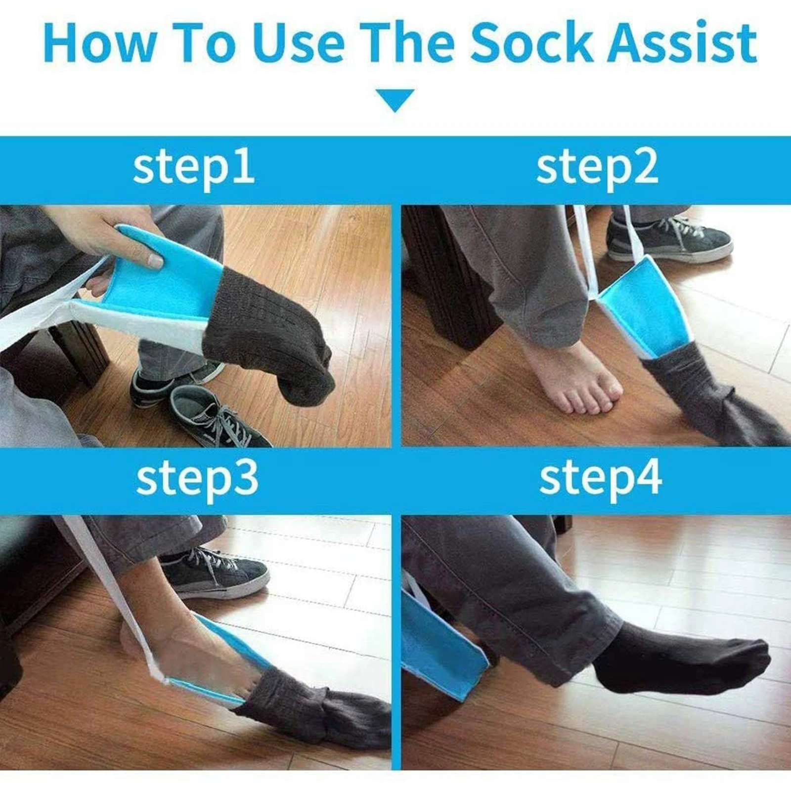 Flexible Sock Aid Kit Slider Sock Helper Aide Tool for Putting on Socks Men Women Elderly Sock Assist Device Sock Puller images - 6