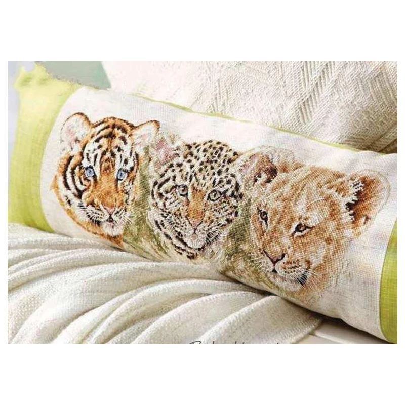 

FREE delivery hot selling Top Quality counted cross stitch kit tigers three tiger family