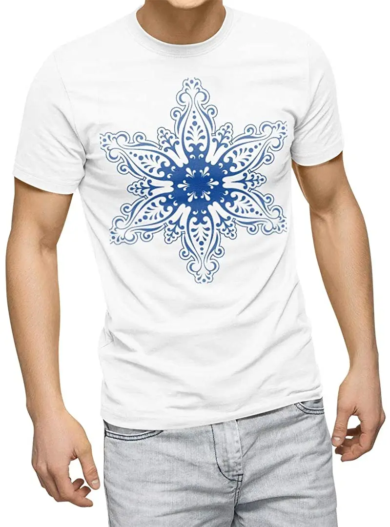 

New Arrivals Summer Cool Men Tshirt Graphic T-Shirt for Men White Crew Neck Printed Cotton T Shirts Snow Winter Mark