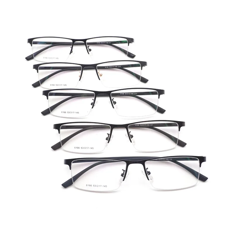 Новый бизнес близорукость Мужская половина дужки Металл очки Рамка мягкие TR
