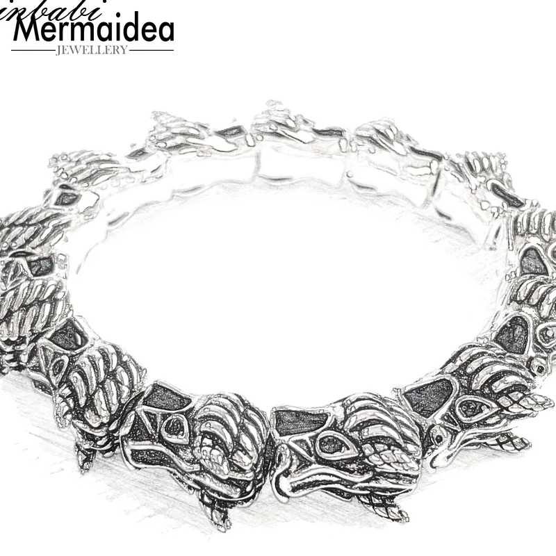 Браслет из дракона обсидиана матовый браслет бусин с изображением героев