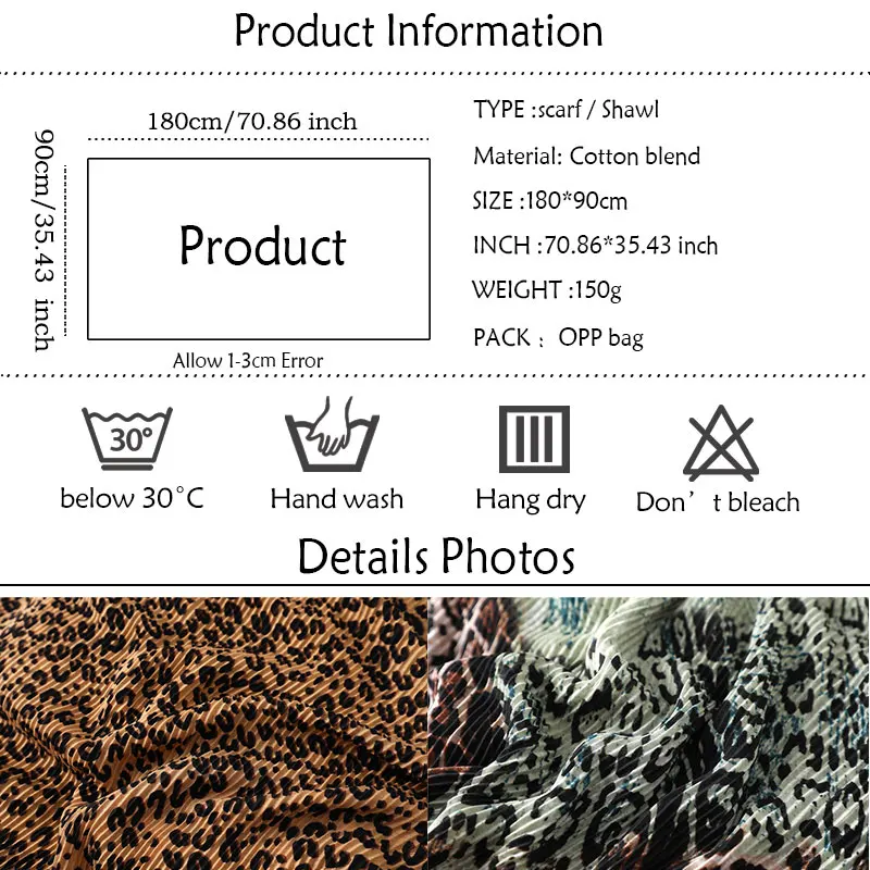 

Winter Sjaal Voor Vrouwen Mode Luipaard Print Kwastje Fold Hijaabs Sjaals Warme Hoofdband Lady Foulard Bandana Crinkle Stola