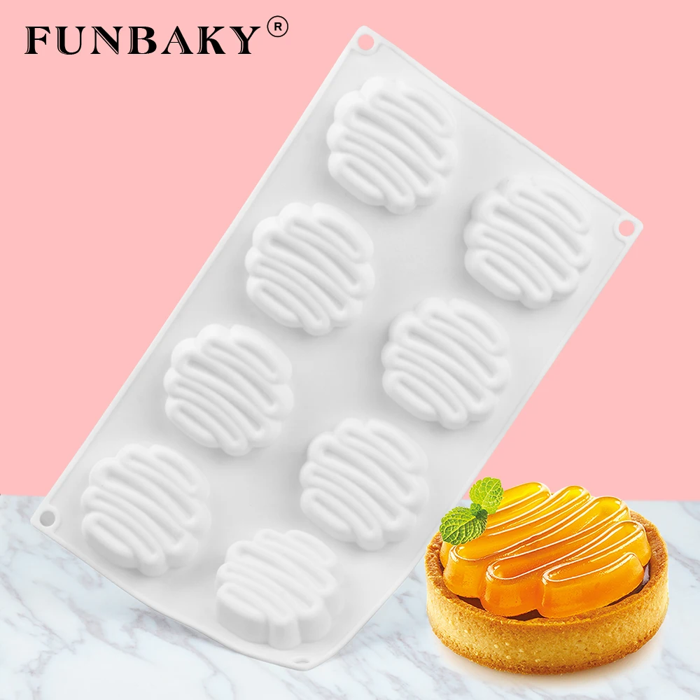 FUNBAKY 8 Cavity 3D Silicone Cake Mold Baking Tools DIY Mousse Dessert Bakeware Cooking Decorating Moulds | Дом и сад